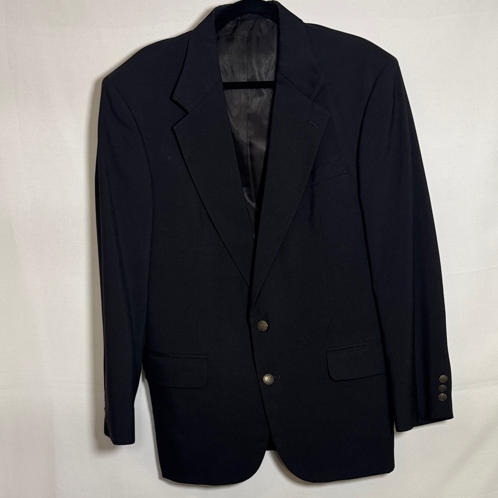 Oscar de la Renta Classic Black Wool Sport Coat